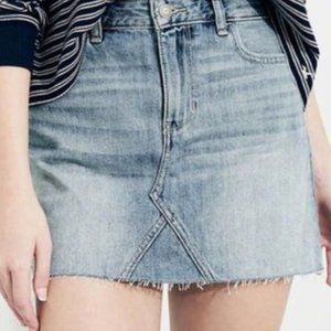 Hollister Distressed Light Wash High-Rise Jean Skirt